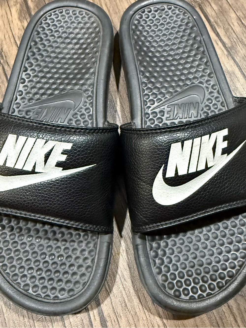 Nike Black and White Men's Slide Sandals